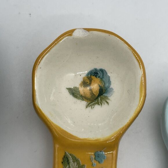 Vintage Pioneer Woman Ceramic Measuring Spoons Incomplete Set Of 3 Missing Tsp - Picture 4 of 6